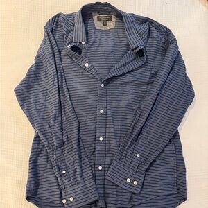 Banana Republic Navy Striped Button-Down Shirt